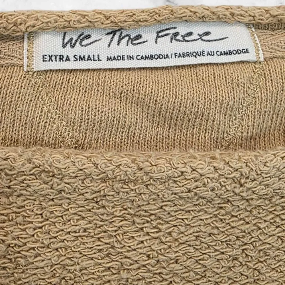 We The Free Striped Terry Crop Sweatshirt Size XS